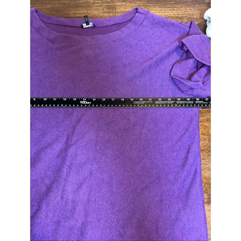 Eileen Fisher Cashmere Cotton Blend Purple Short Sleeve Sweater Size 1X π - Picture 5 of 6